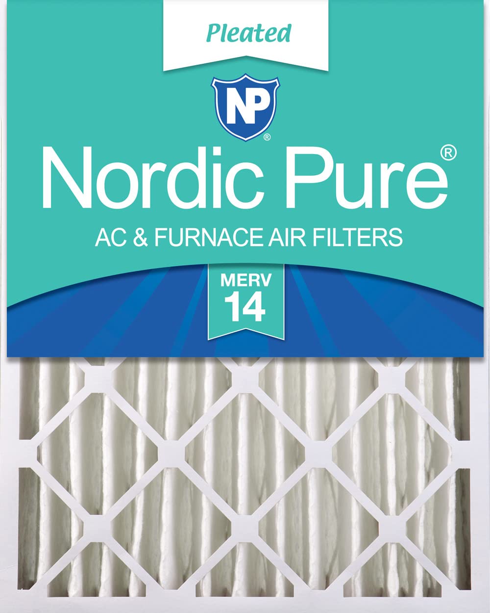 Nordic Pure 24x24x4 (23_3/8 x 23_3/8 x 3_5/8) Pleated MERV 14 Air Filter 1 Pack