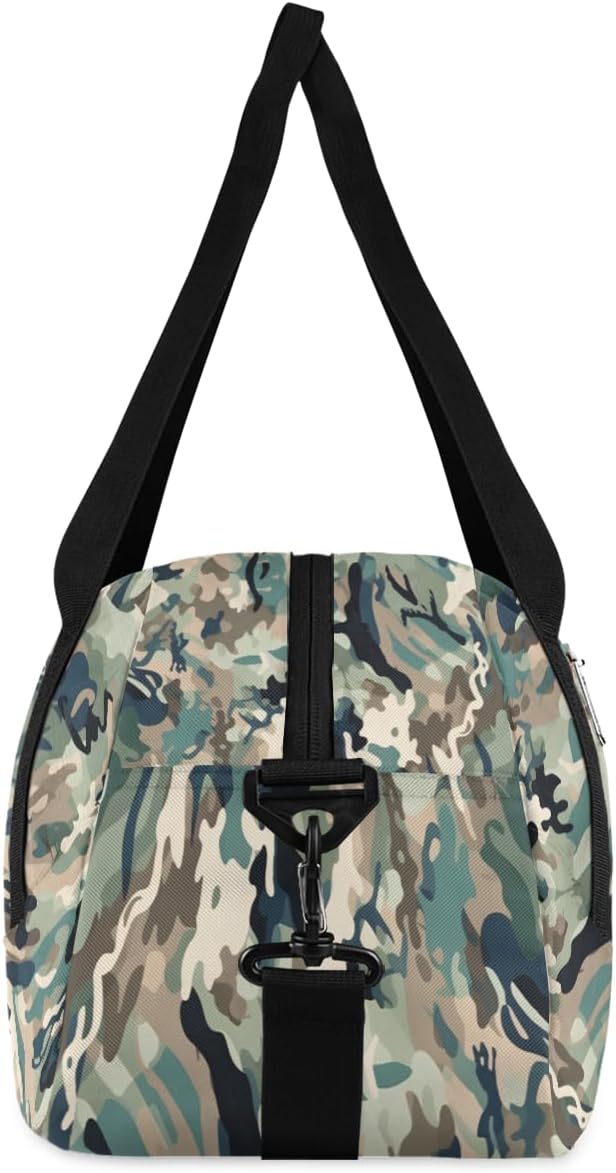 Kids Duffel Bag Forest Military Camouflage,Sport Gym Bag for Boys Girls,Weekender Overnight Tote Bag Carry On Duffel Bag