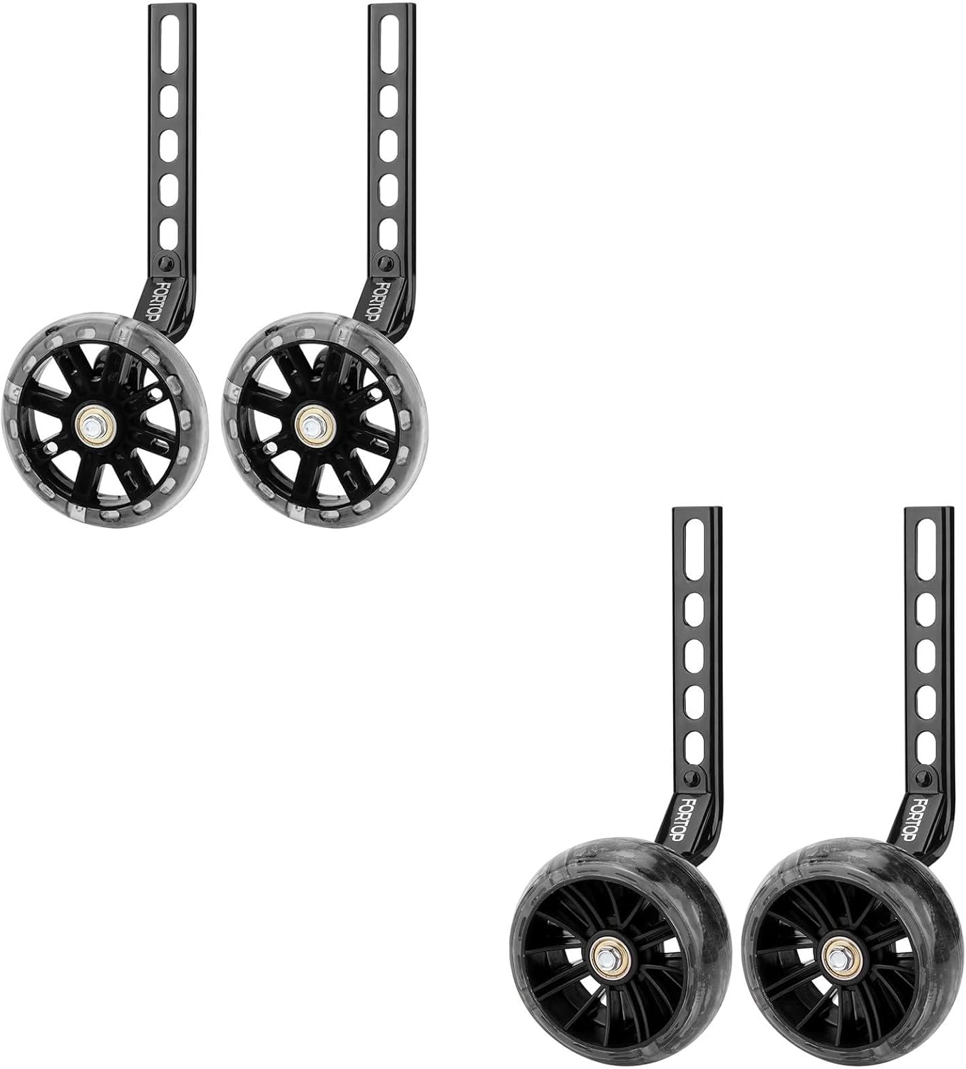 Bike Training Wheels, Pair of Heavy Duty Rear with Stabilizers Mounted Kit for Kids Boy Girls Bikes of Single Speed Bicycle with 12 14 16 18 20 Inch