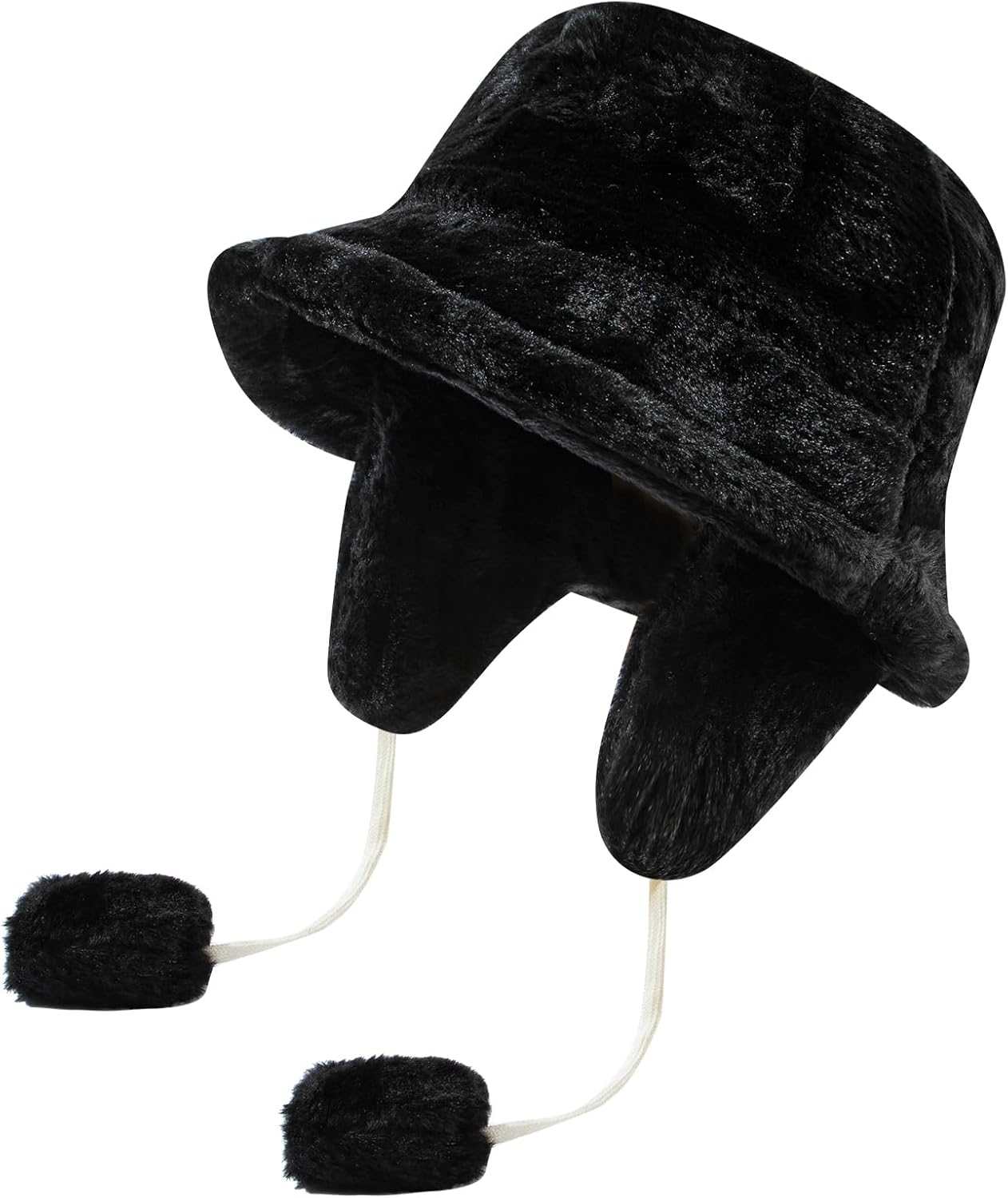 Croogo Winter Bucket Hat with Ear Flaps Fisherman Cap for Women Men Solid Color Style Cold Weather Outdoor