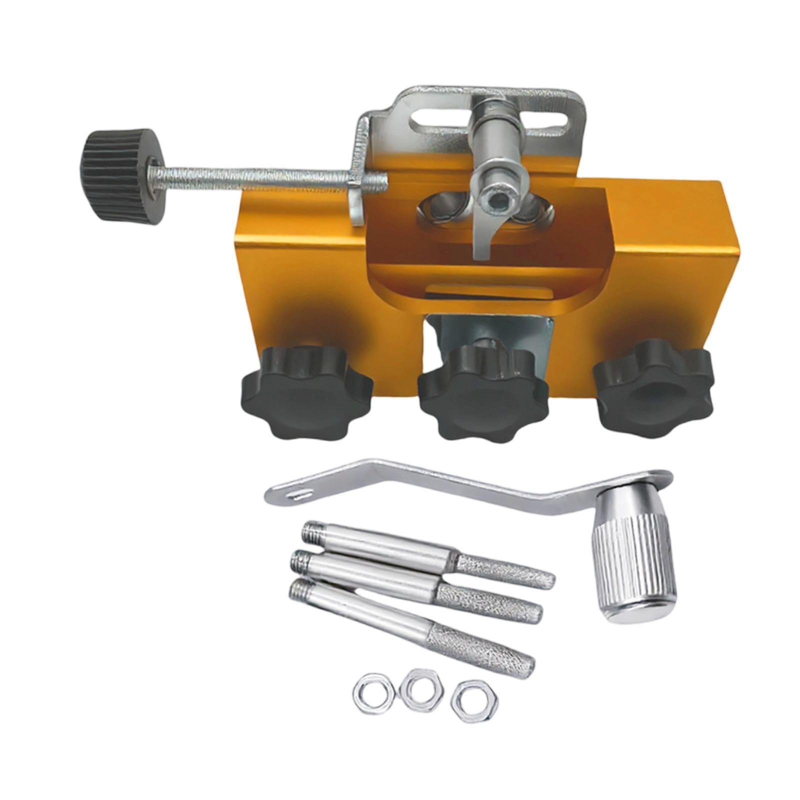 TRENDIVIBE Manual Chain Saw Sharpener Grinder Kit for Men Husbands Compact with 3 Burrs Golden-picture-30