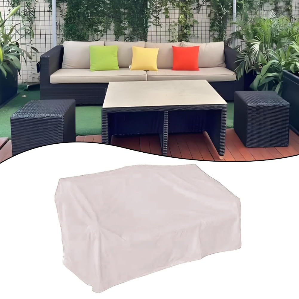 Housse de protection imperméable Oxford 210D beige fini les meubles de jardin abîmés