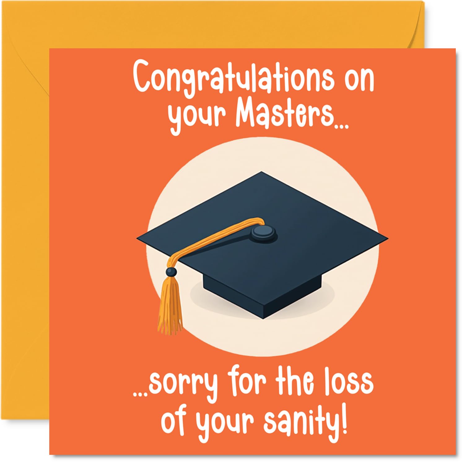 Congratulations Card for Men Women - Congrats and Sorry - University Masters Degree Card for Friends Family Colleague Neighbour, 145mm Good Luck Greeting Cards