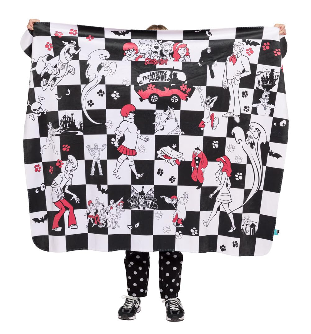 TruffleShuffle Scooby Doo Checkerboard Fleece Throw