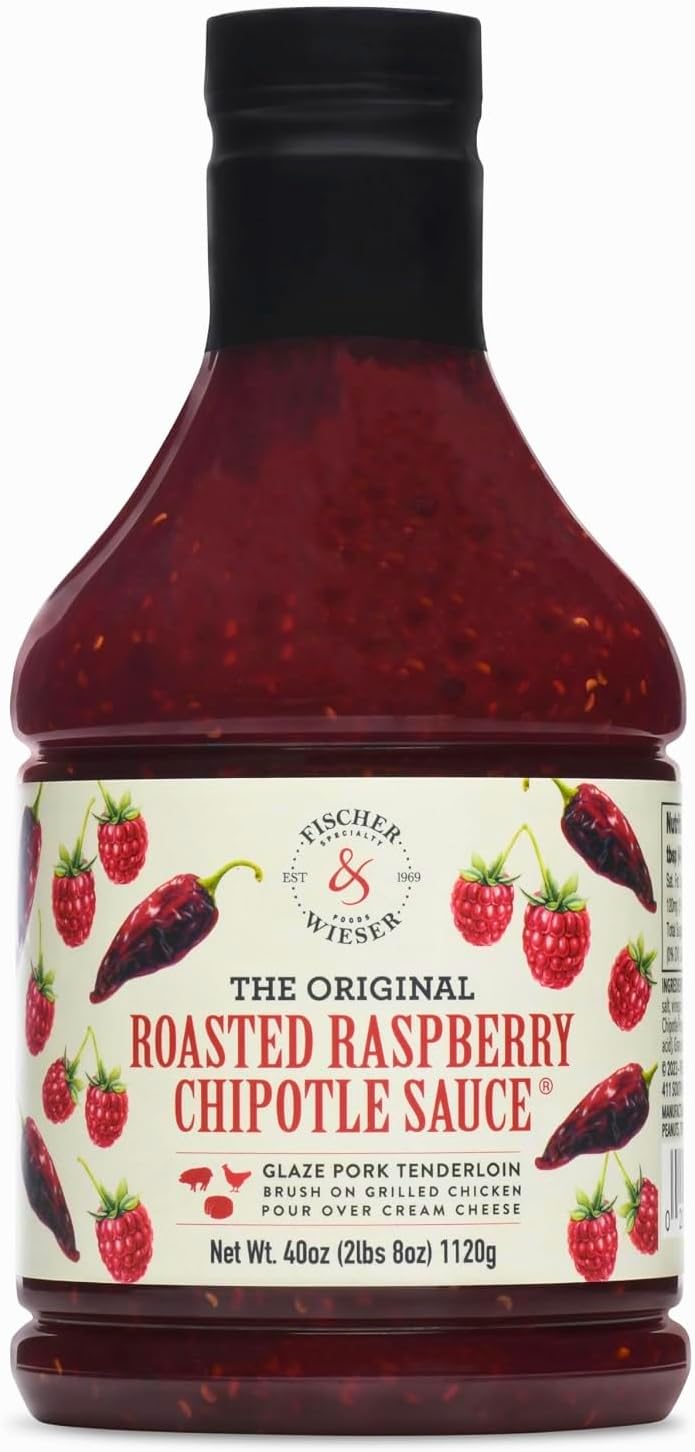 Fischer and Wieser Razzpotle Roasted Raspberry Chipotle Sauce, 40-Ounce Bottle