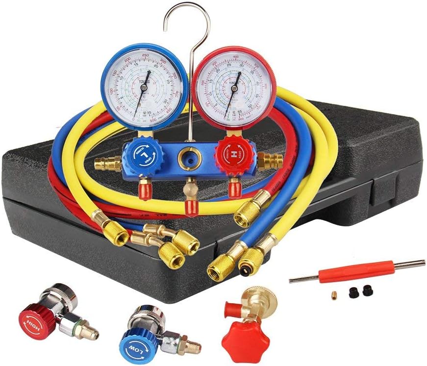 Wangyihan 1 Set A/C Manifold Gauge Set AC Refrigeration Kits for Air R12 R22 R134a 410a R404z