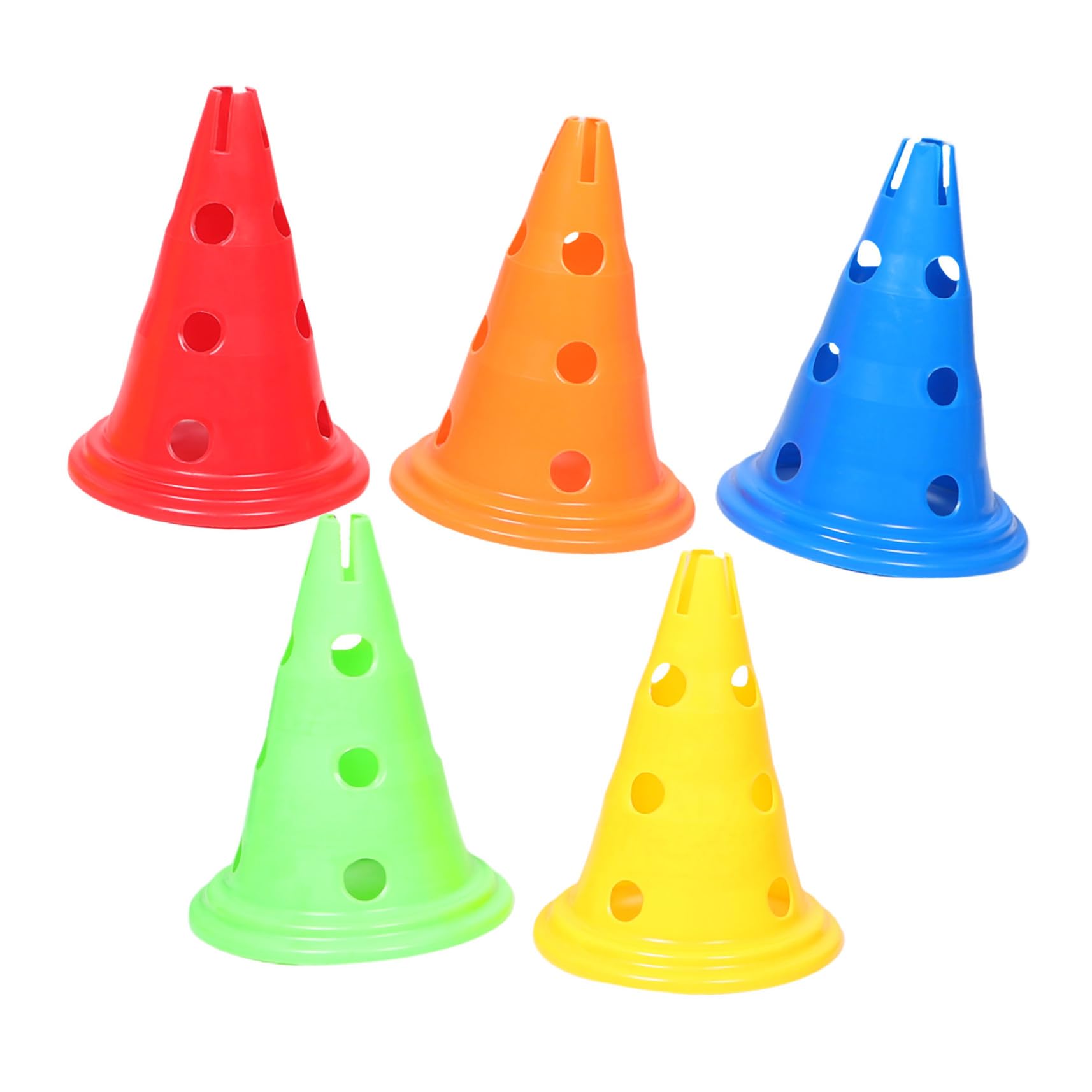 GANAZONO Coni per Allenamento Sportivo per Ragazzo Ragazza 30 Cm Coni di Segnalazione Agilità per Calcio e Basket Set 5 Pezzi per Esercizi Indoor e Outdoor