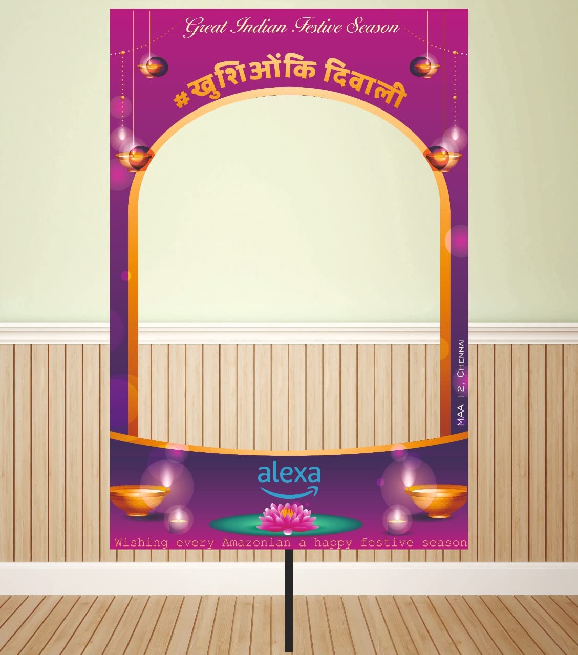 Customized Festive, Christmas, Diwali, Holi etc Photo Booth Frame/Selfie Frame by Wesurprise Size 20 * 30 inches Material% mm Foam Board