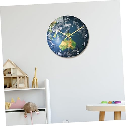 Miniatura 3 de IMIKEYA 3pcs Earth Shape Clock Non Ticking Wall Clock Living Room Wall Clock Glow in The Dark Wall Clock Glowing Wall Clock Bedroom Kid Clock