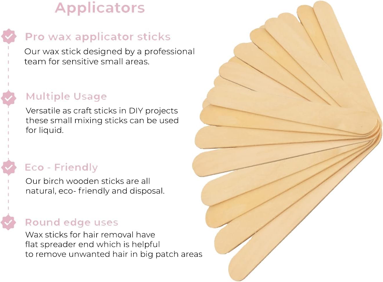 Mibly [125 Count] 6 Inch Jumbo Multipurpose wooden Popsicle sticks, Wood Craft Supplies, Lollipop Lolly Sticks, Wooden Tongue Depressor, Wax Sticks for Waxing, Ice Cream Sticks - Image 2
