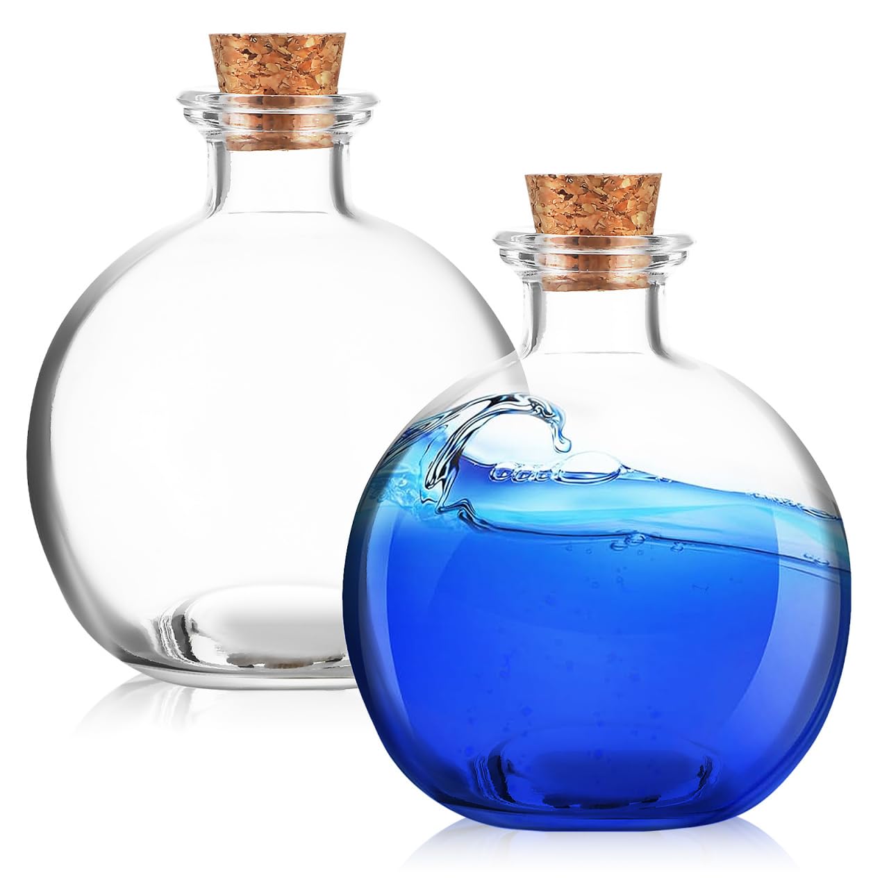 Amazon.co.jp: Toddmomy 2個セット ガラス瓶 コルク蓋付き 250Ml 球形