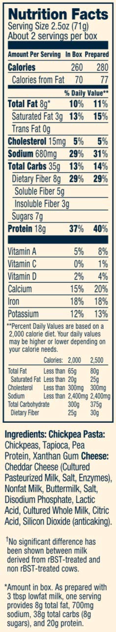 Banza Chickpea Pasta Shells and Cheese with Classic Cheddar â€“ High Protein, Gluten Free Mac and Cheese, Healthy Macaroni and Cheese, 5.5 Ounce (Pack of 6)