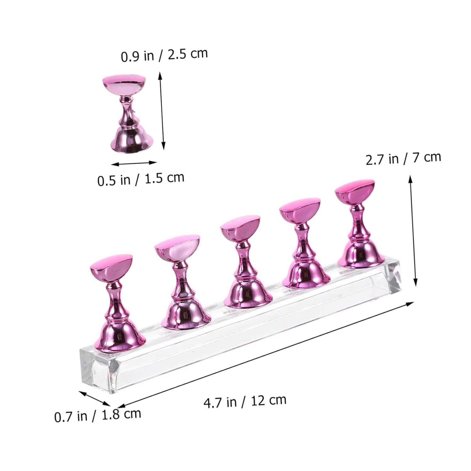 NOLITOY 40 Pcs Nail Sticker Display Stand Fingernail Practice Stand Acrylic Nail Stand Nail Art Practice Stand Nail Practice Base Nail Tip Holder Japanese Nail Chips Pink Plastic