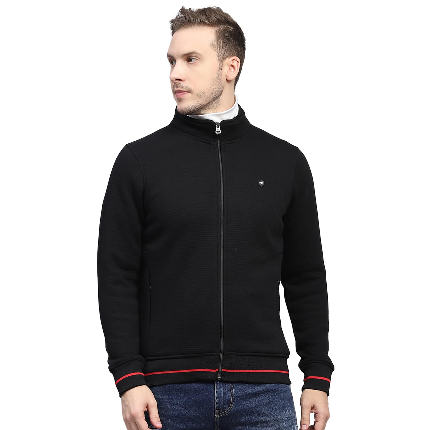 monte carlo Men's Polyester Solid Mock Neck Full Sleeve Sweatshirt (224254483)-picture-22