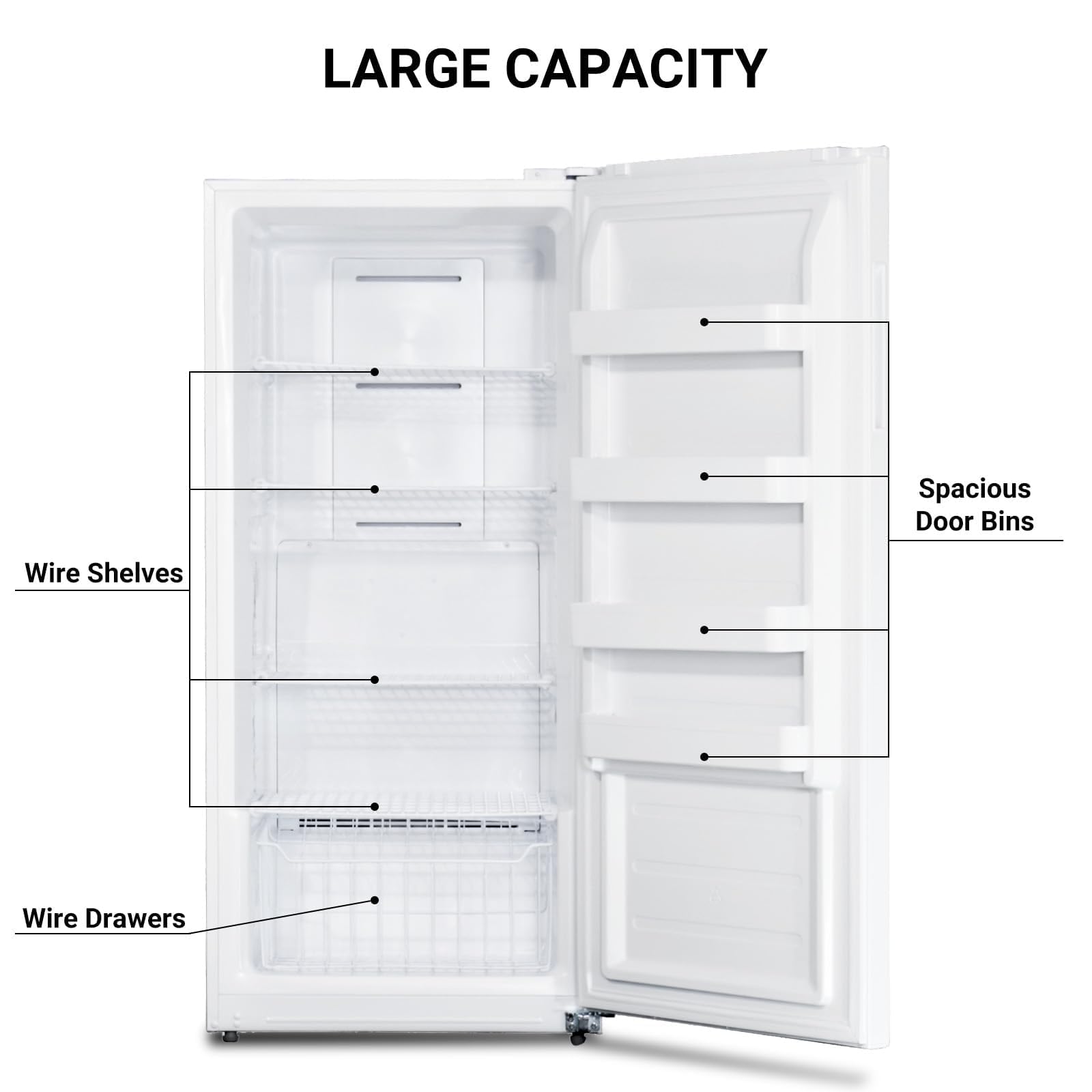 Upright Freezer 21 Cu.Ft, Freezer Upright Stainless Steel, Frost Free Convertible Refrigerator Freezer For Garage, Kitchen, Home Use(Right Hinge) on Fridge.com - View 5
