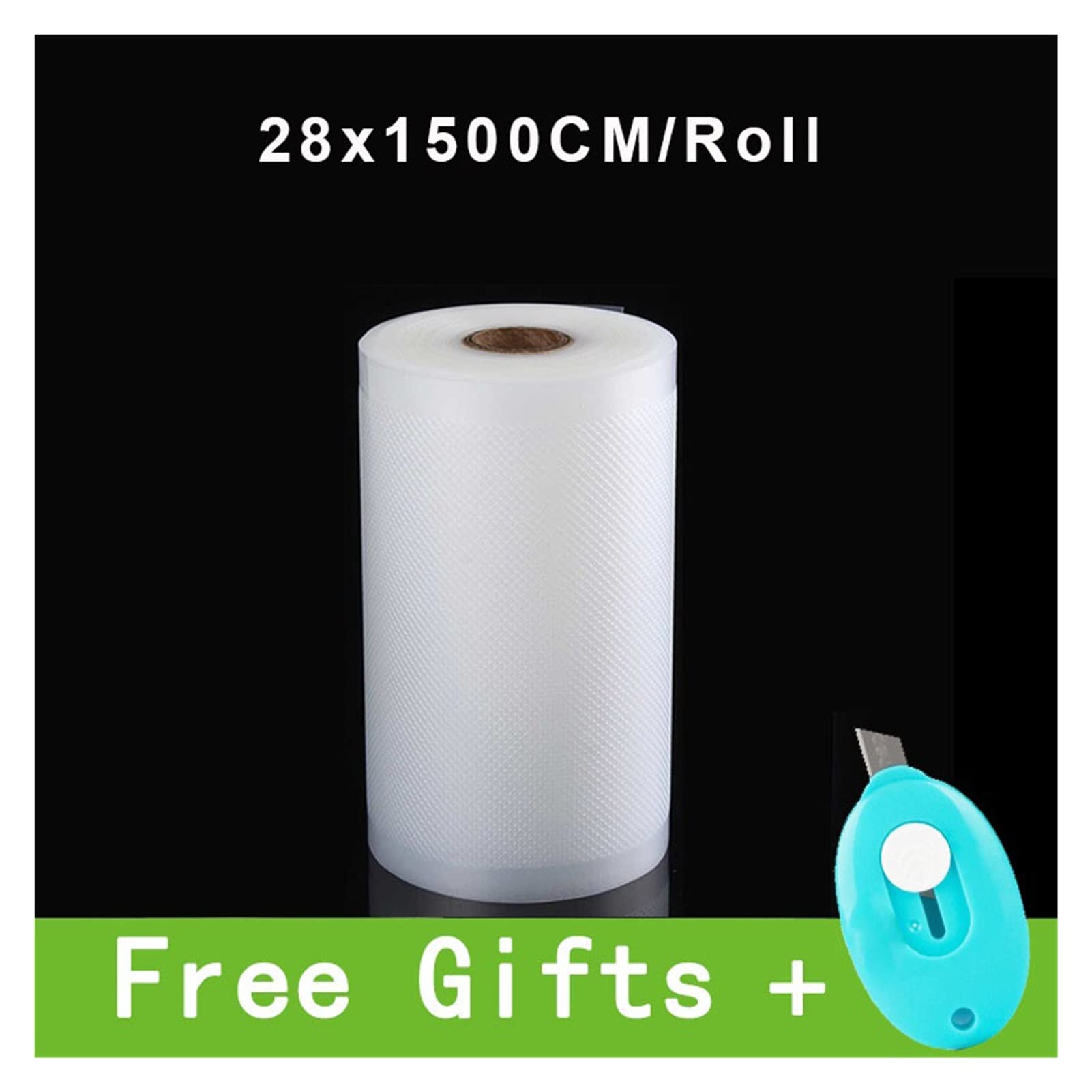 Bolsas de rollo Sous Vide para máquina de envasado al vacío Embalaje Bolsas de vacío de almacenamiento de alimentos para sellador al vacío La longitud es de 1500 cm (Color : 20CM x 1500CM x 2) (28cm