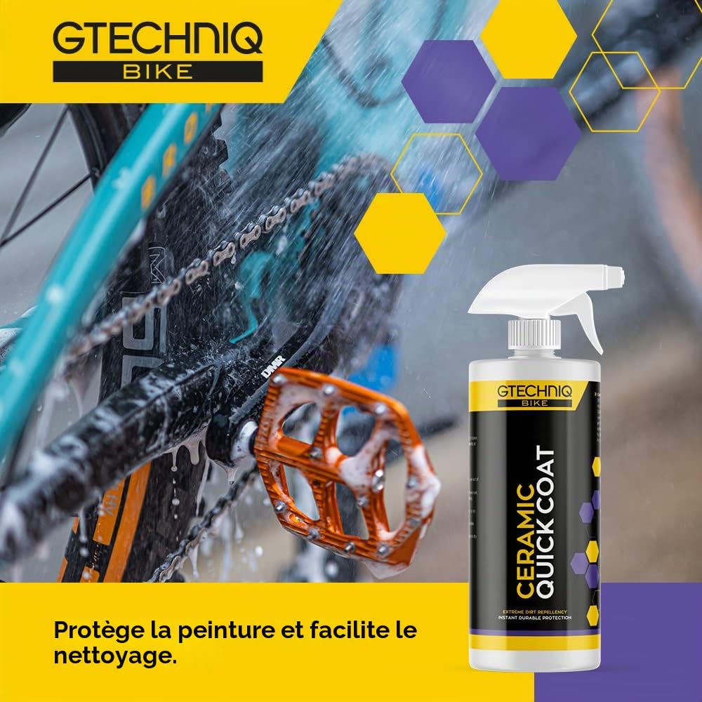 Gtechniq Bike Wash, Shampoing vélos, pour l'élimination de la saleté tenace, nettoyant à haute teneur en mousse pour un nettoyage plus efficace, biodégradable, flacon de 250 ml pour 25 lavages.