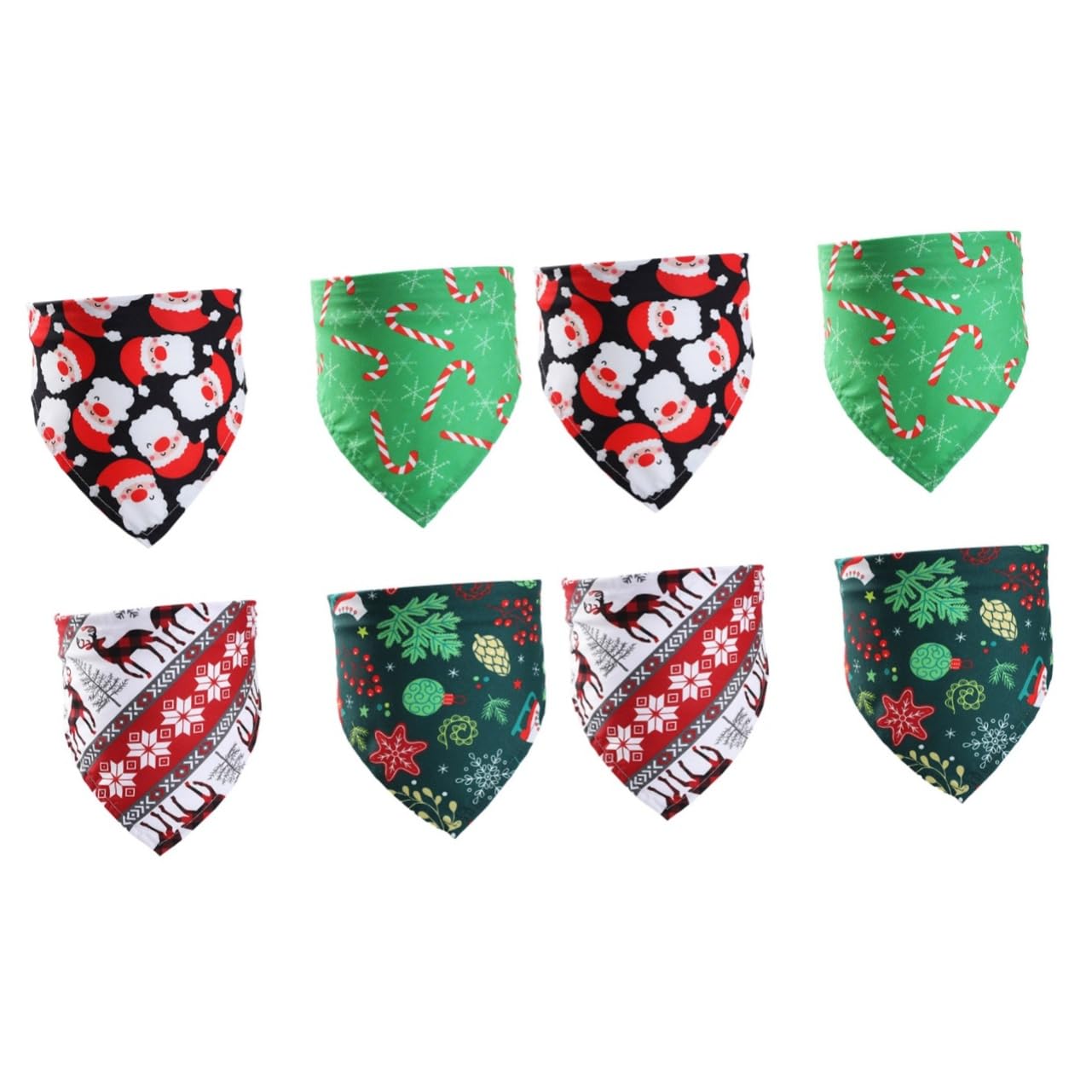 minkissy 2 Juegos de Bufandas Triangulares de Material para Perros Bandanas Navideñas para Mascotas Baberos para Perros 4 Unidades X 2