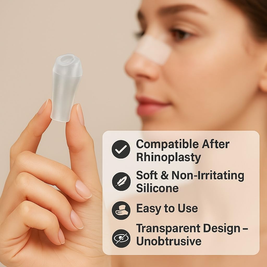 Nostril Retainer, podpórka do nozdrza po plastyce nosa, silikon medyczny, przezroczysty, wiele rozmiarów (9)