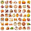Thanksgiving Stickers Pack, 200Pcs Cute Thanksgiving Pumpkins Vinyl Waterproof Stickers for Water Bottles Envelopes Scrapbooking Crafts, Fall Sticker Gifts for Kids Adults Teens #2