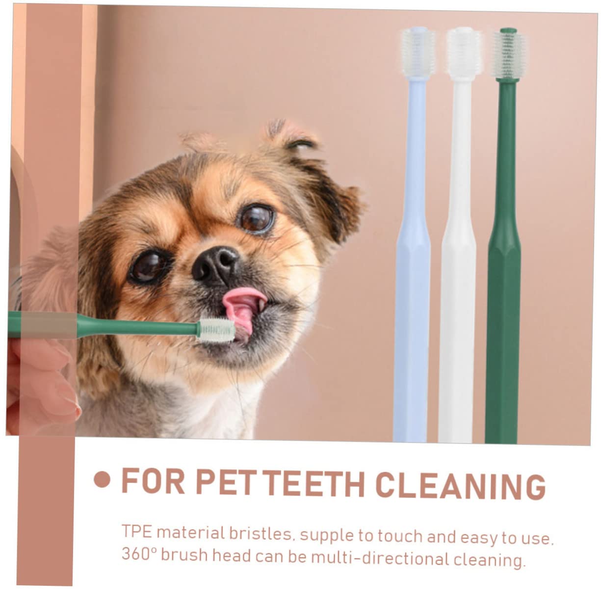 Kisangel 12piezas Cepillos De Dientes Para Mascotas Cepillos Manuales Grados Para Limpieza Bucal De Perros y Gatos Diseño y Compacto