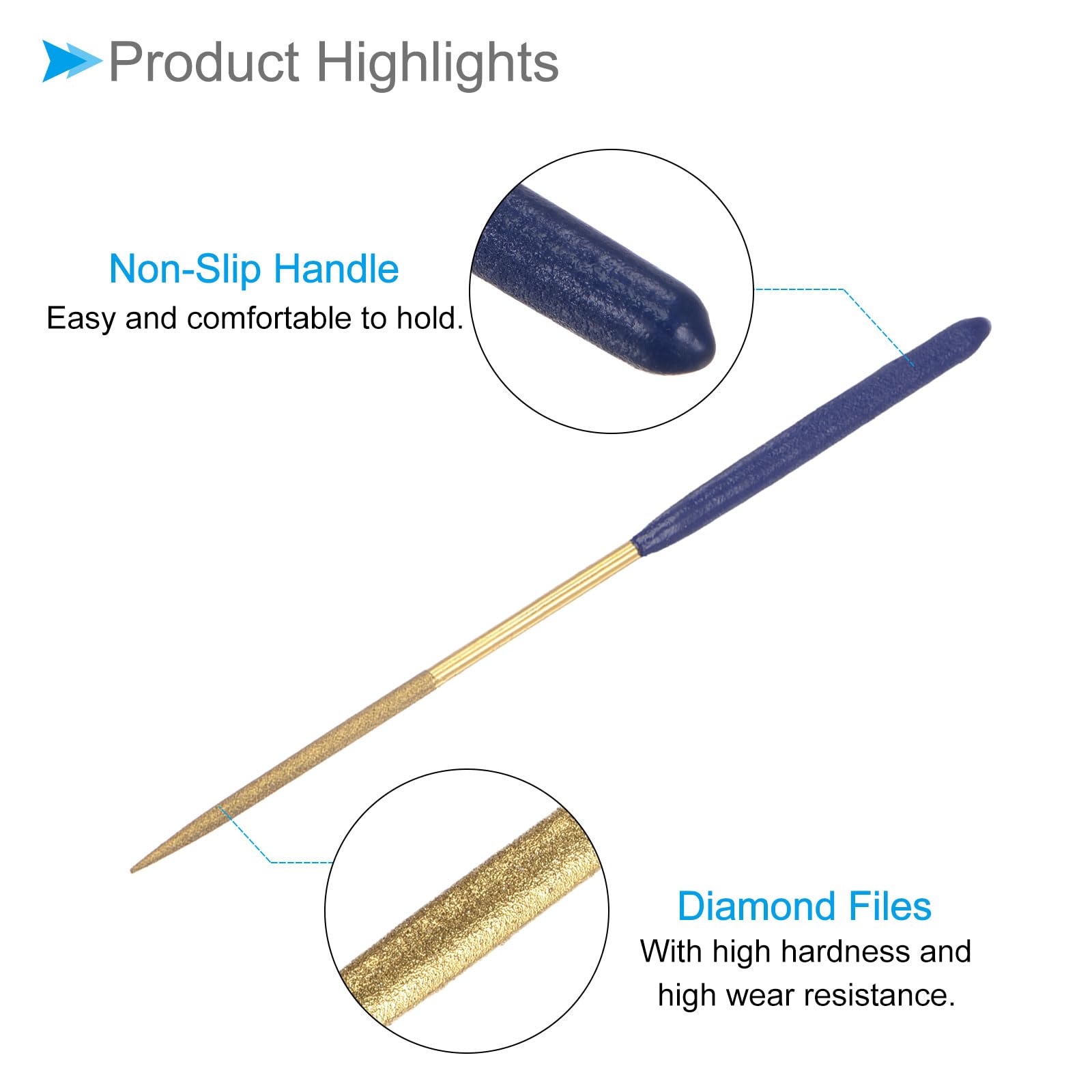 CoCud Diamond Coated Needle File Set,, 3x140mm - Image 4