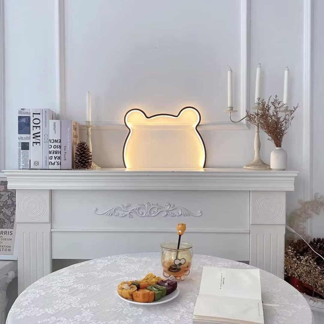 Lampa ścienna LED w kształcie misia, lampka nocna, lampka nocna, lampa nocna, lampa stołowa do sypialni, ładowanie przez USB, możliwość ściemniania