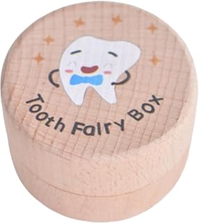Dientes de leche con clip - Caja de almacenamiento de dientes de madera para el ahorro de dientes perdidos, cajas de recuerdo Pérdida de dientes, fechas seguras para niños, recuerdo para recuerdo