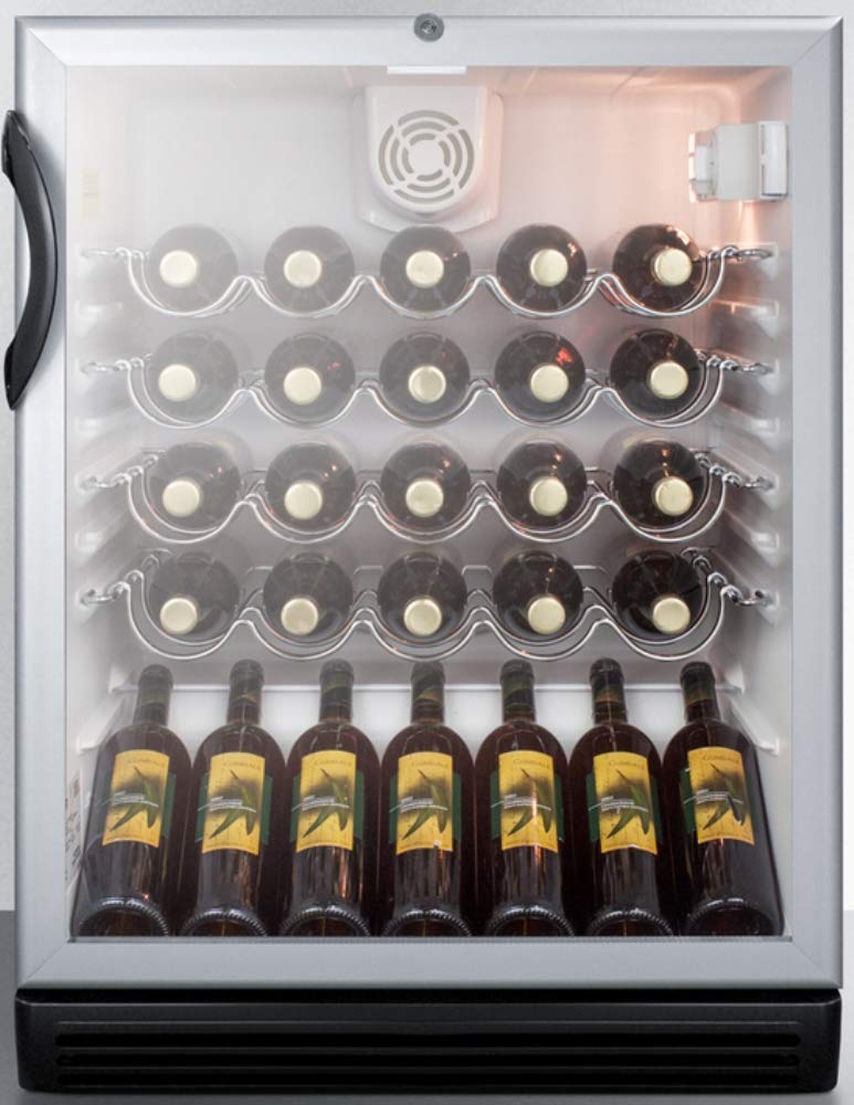 Summit Swc6gblada Wine Chiller Beverage Refrigerator, Glass/Black on Fridge.com - View 3
