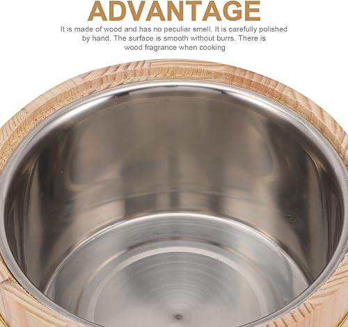 Miniatura 7 de Barril de arroz de madera Cubo de arroz Cocina de madera barril de madera al vapor Sushi Arroz Enfriador Tazón de arroz Cuenco de arroz Tina de