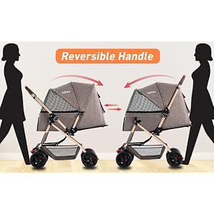 Pet Dog Stroller for Cats and Dog Four Wheels Carrier Strolling Cart with Weather Cover, with Storage Basket for Small Medium Dogs & Cats.Gold Coffee Pet Dog Stroller for Cats and Dog Four Wheels Carrier Strolling Cart with Weather Cover, with Storage Basket for Small Medium Dogs & Cats.Gold Coffee