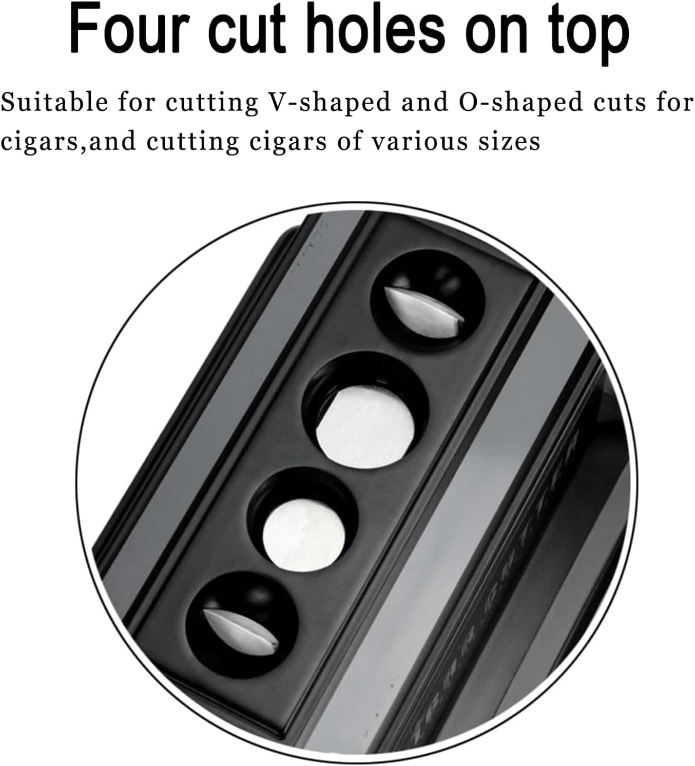 Table Cigar Cutter, Cigar Cutter Guillotine, for 52 and 60 Ring Gauge, 2 Hole Flat Cut and 2 Hole V Cut, for Gift to Husband, Father, Friends