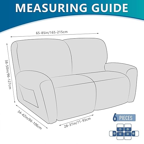 Vista 137 de molasofa Fundas de cuero para sillas reclinables, fundas para sillas reclinables grandes para silla reclinable, 4 piezas, fundas lavables que se