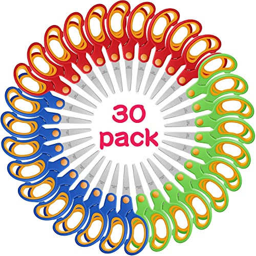 30 Pack Scissors, 5.1 Inch Multipurpose Scissors, Soft Comfort Grip Handles Stainless Steel For School Office Home, High Middle School Classroom Scissors, Sewing Diy Craft Supplies #TOP12