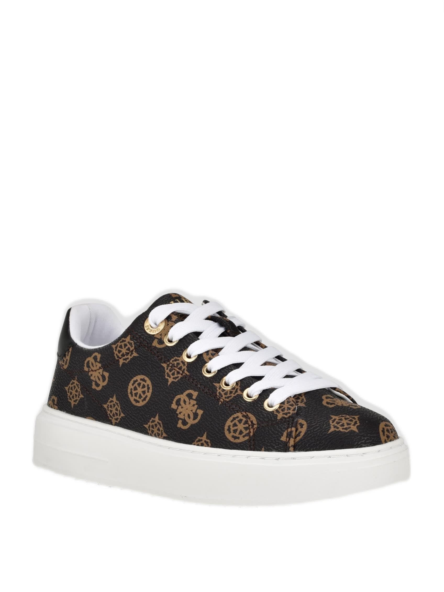 GUESS Women's Denesa Sneaker, Medium Brown, 5.5 UK