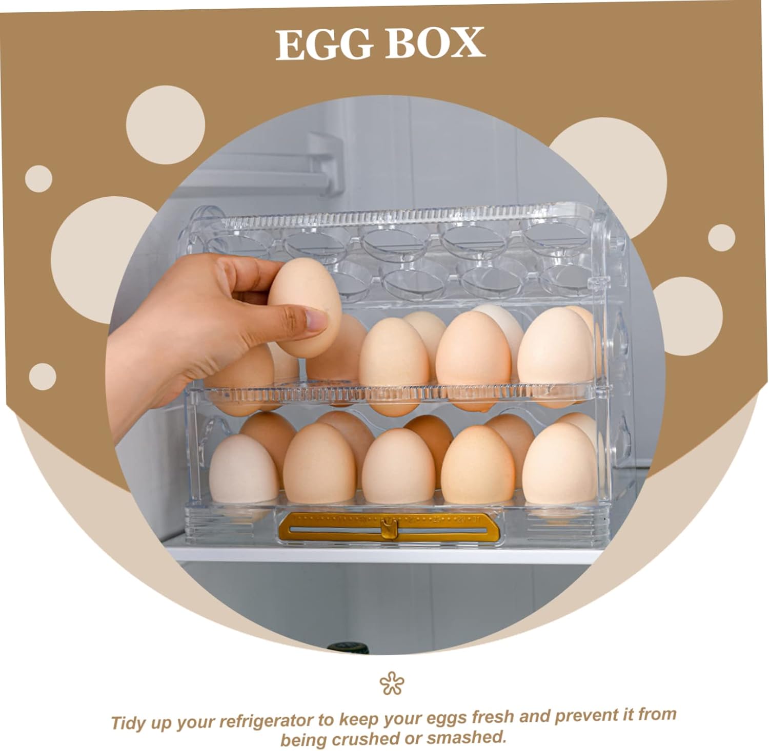 Egg Carton Eggs Fridge Refrigerator Egg Storage Container Egg Preservation Tray Household Egg Storage Rack Egg Organizer Egg Container Egg Storage Holder Egg Tray Side Door The Pet (As Shown1 25X20CM)