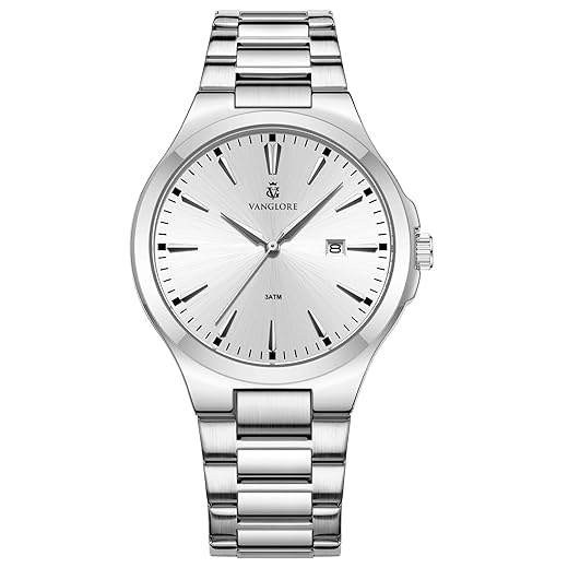 Relógio Masculino De Pulso Clássico Minimalista Aço Inoxidável 40mm Vanglore Upclassic 4355a Social Esporte Fino