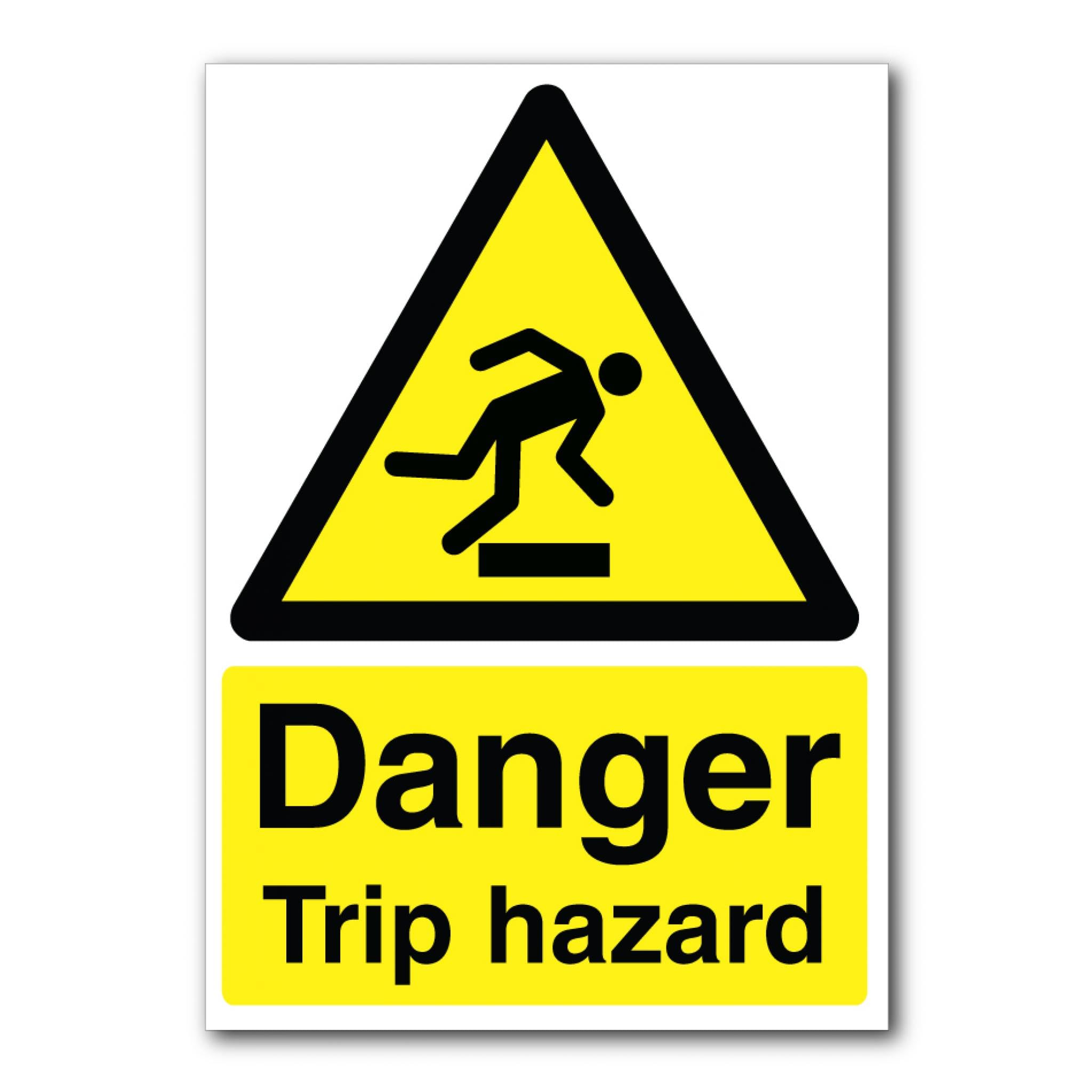 Danger Trip Hazard Sign, 12x8 Inch Metal Tin Sign, Slip and Fall Prevention Caution for Walkways and Work Floors