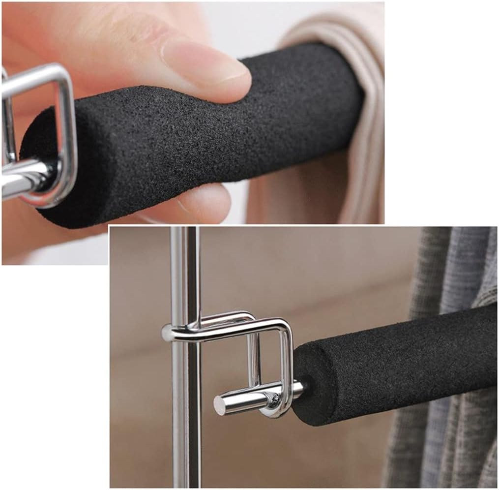 5 Layers Trousers Hanger Detachable Steel Sponge Anti Slip Pants Hangers Multi-Purpose Towel Scarf Storage Hanging Rack(Black)
