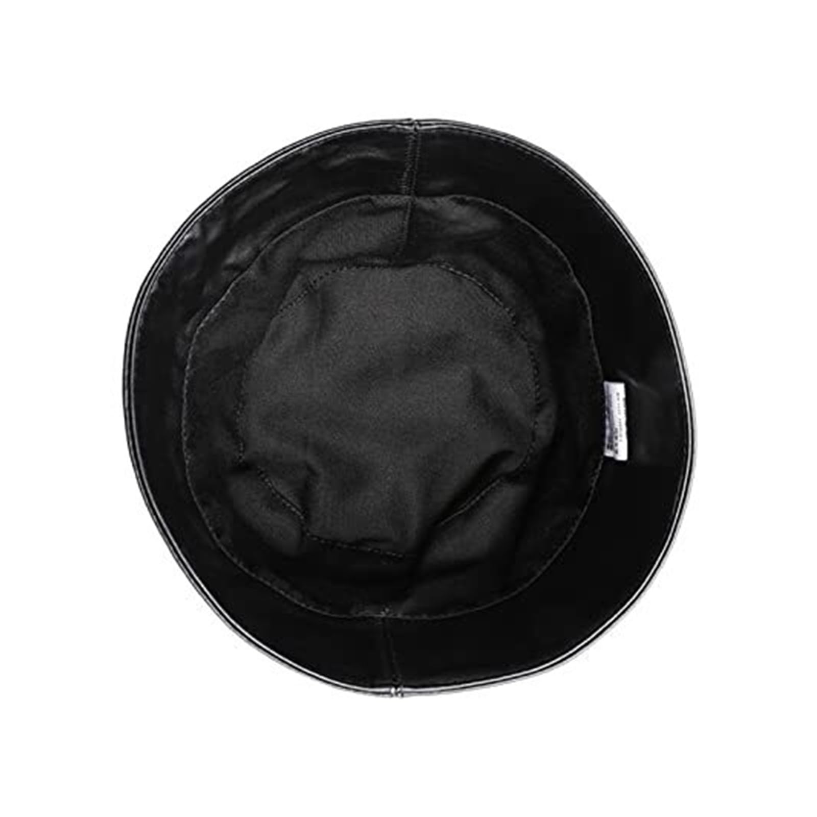 Women’s Genuine Leather Bucket Cap - Real Sun Hat for All Seasons (Black)