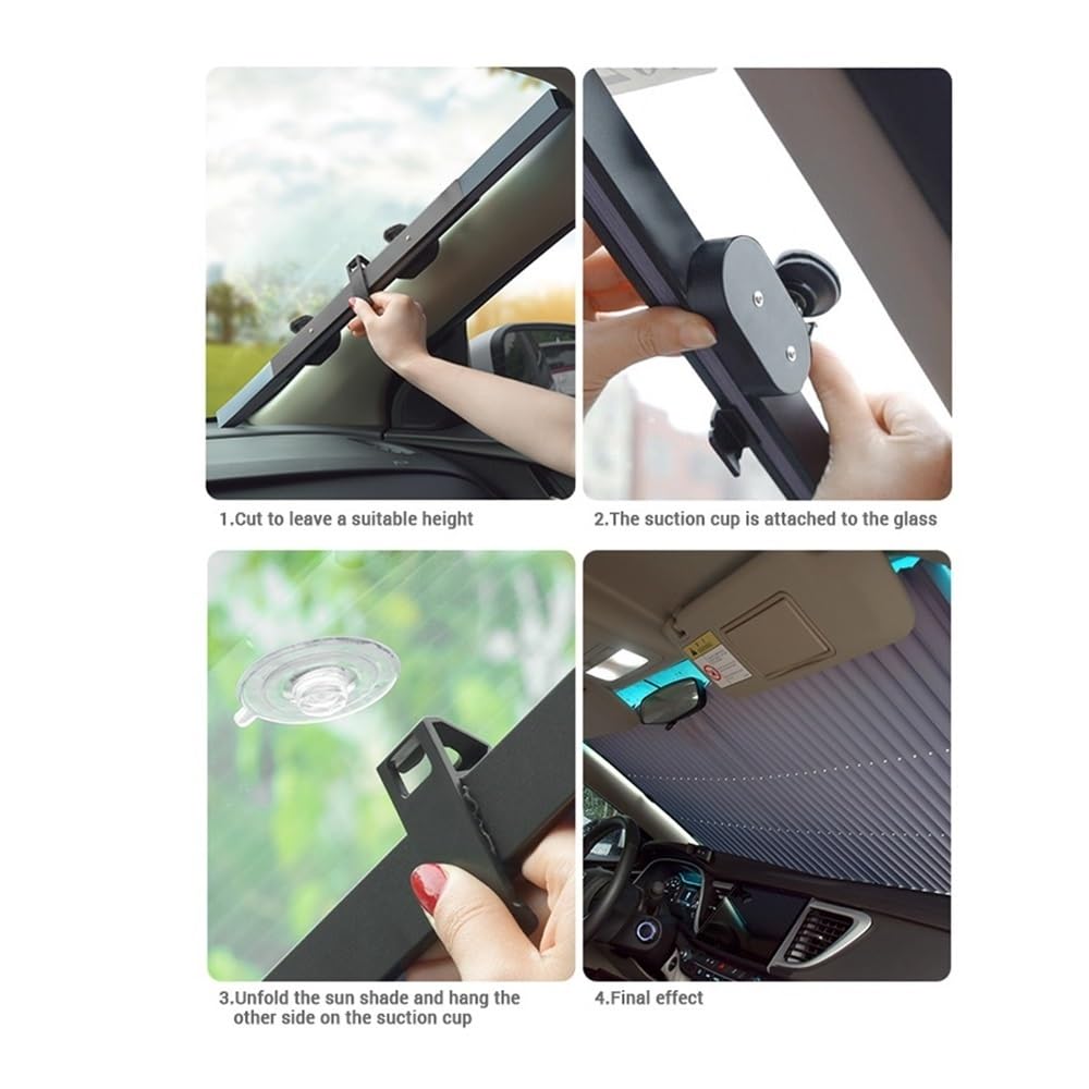 Parasole Auto Parabrezza Parabrezza Per Auto Tendine Parasole Per Finestre Parasole Estivi Blocco UV Protezione Della Privacy (Size : 45cm)