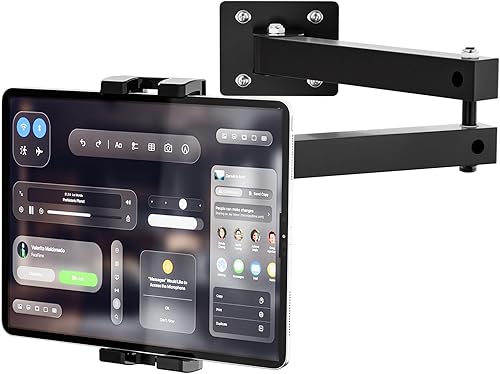 Soporte plegable de pared para iPad, soporte para tableta, soporte ajustable de 360°, brazo articulado de aleación de aluminio extensible de 2