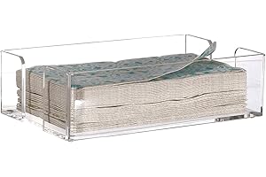 Acrylic Guest Towel Napkin Holder, 9” X 5.5” Clear Dinner Napkins Holder