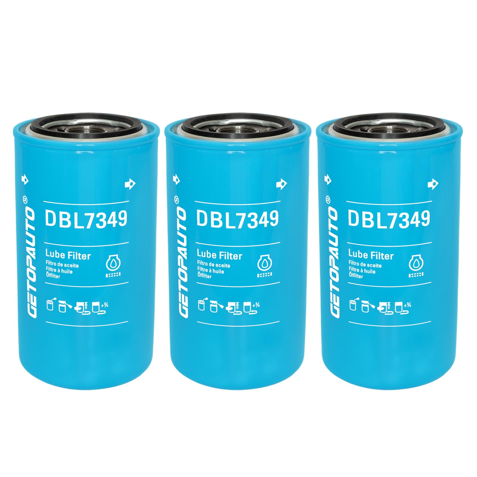 DBL7349 Oil/Lube Filter Compatible with Dodge Ram Truck with Cummins Diesel Engine 5.9L 6.7L Replace LF16035 BT7349 LF9028 LF3552 P550722(set of 3)