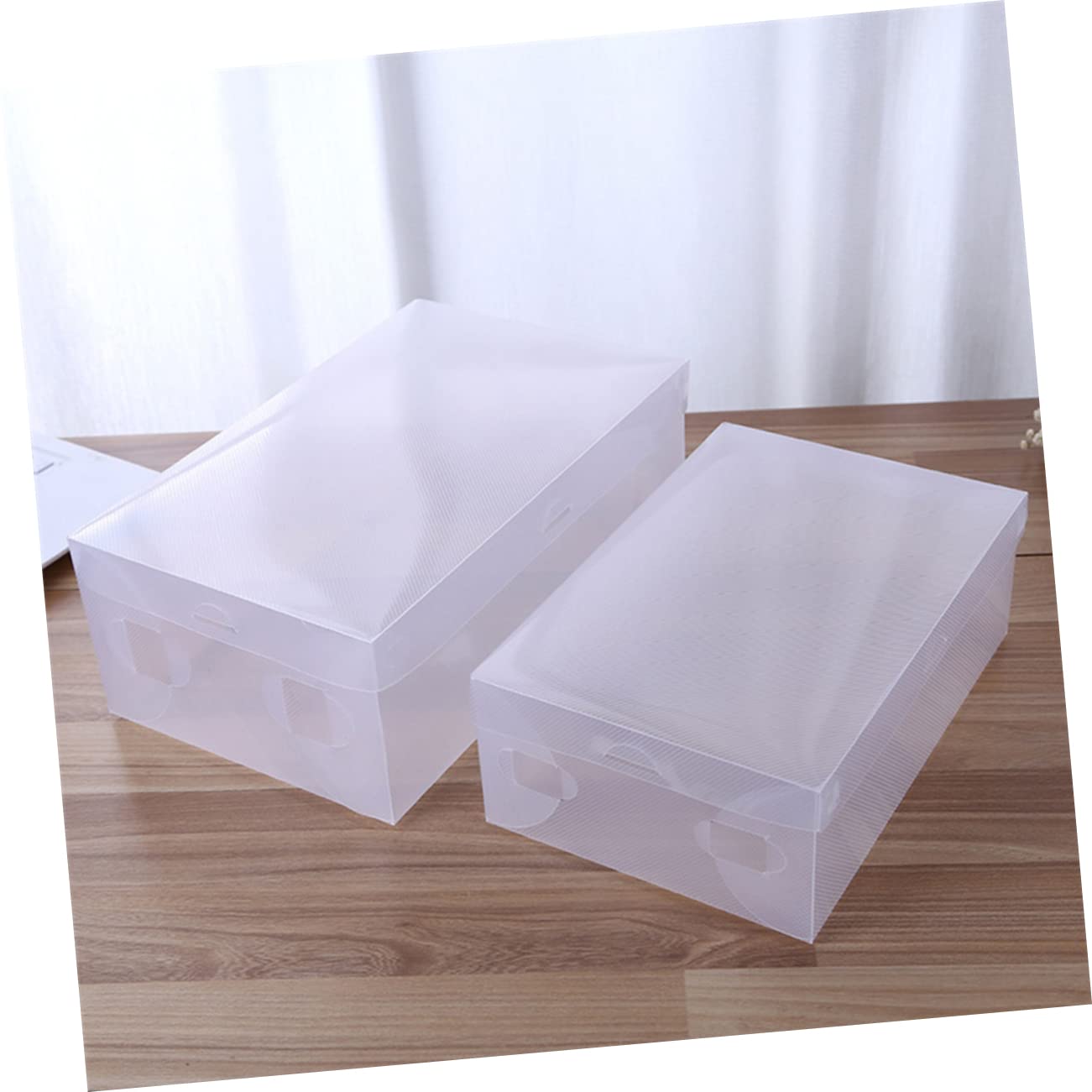 Alipis 6Pcs Transparent Dust Shoe Storage Boxes Stackable Plastic Containers for Shoes for Home Organization and Closet Storage