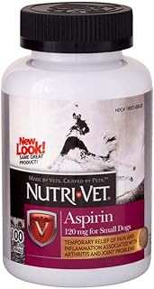 Nutri-Vet Aspirin for Dogs Small Dogs Under 50 lbs - 100 Count (120 mg) - Pack of 2
