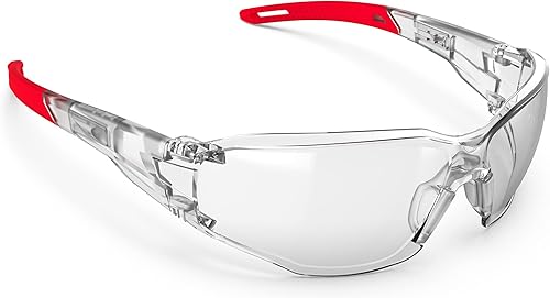 Clear Safety Glasses Goggles - Adjustable Nose Pad,Anti-Fog & Scratch-Resistant,ANSI Z87 Compliant