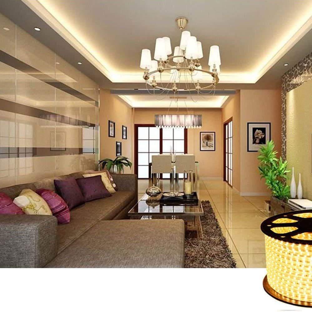 Taśma LED, 220 V AC 2835, 180 diod LED/m, IP68, taśma świetlna (ciepła biel) (15 m)