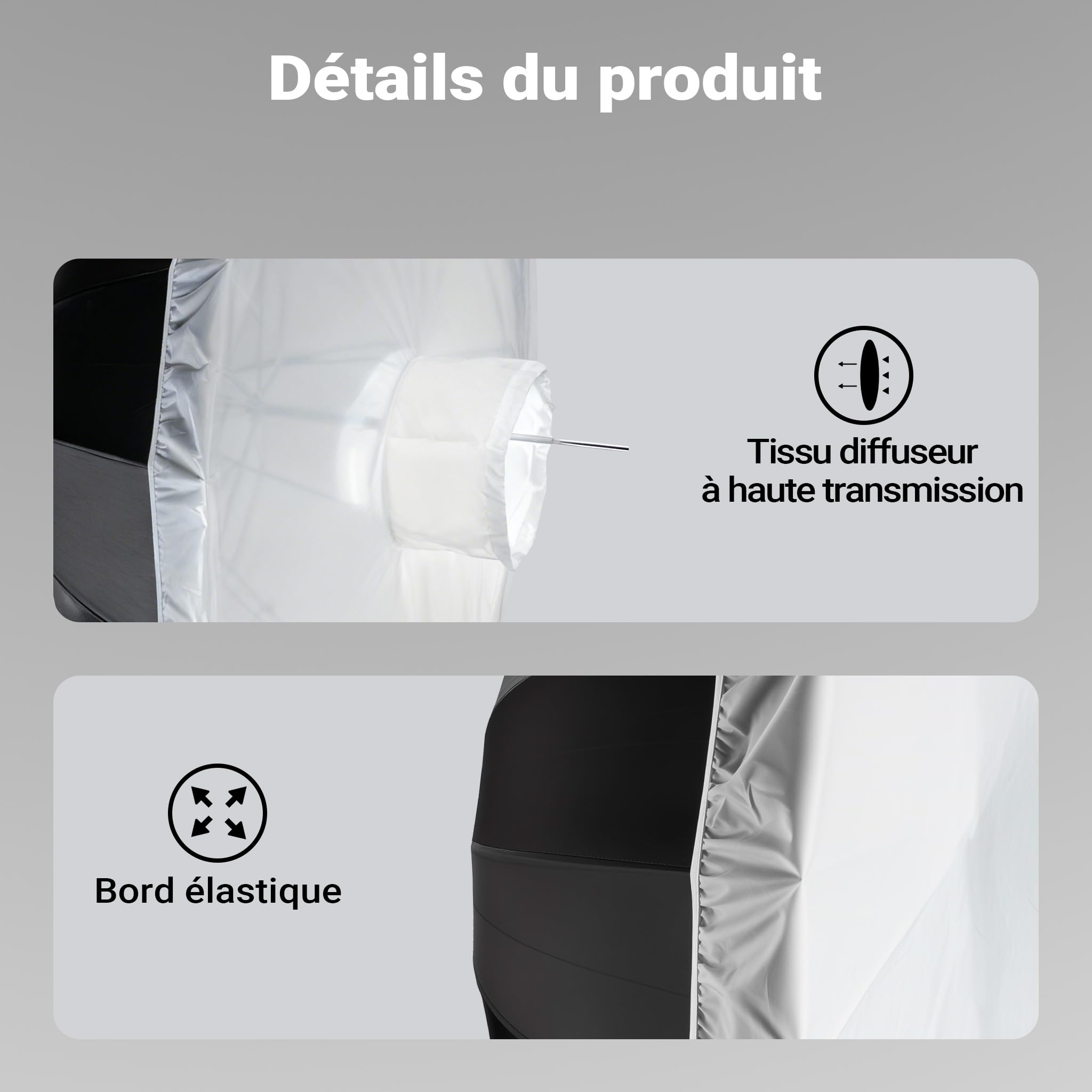 Walimex pro Diffuseur pour parapluies réflecteurs paraboliques Ø 165 cm – Diffuseur de lumière pour Une lumière Douce et homogène dans Les Studios Photo et la Photographie de Portrait