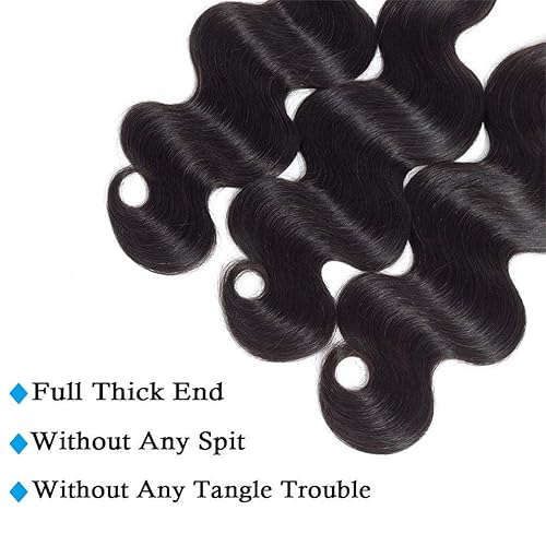 Miniatura 6 de Cirvty - Extensiones de cabello humano brasileño ondulado 12A, 18, 20, 22, 24 pulgadas, 100% tejido virgen sin procesar, 4 manojos de cabello humano